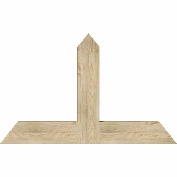 Ekena Millwork Portland Rough Sawn Timber Gable Bracket, Douglas Fir, 48"W x 30"H x 4"D x 6"F, 15/12 Pitch GBW048X30X0406POR00RDF - main